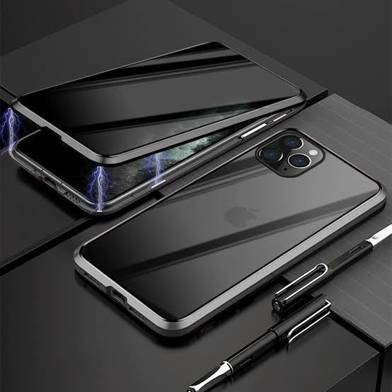 360° Metal Magnetic Double Sided Glass Privacy Cover For iphone 15,14,13,12,11 Pro MAX 360 Magnet Antispy Protective Cover